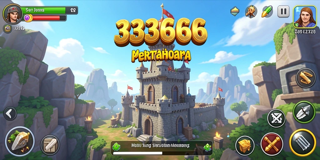 Tampilan gameplay Tower Defense yang mendebarkan di 333666.