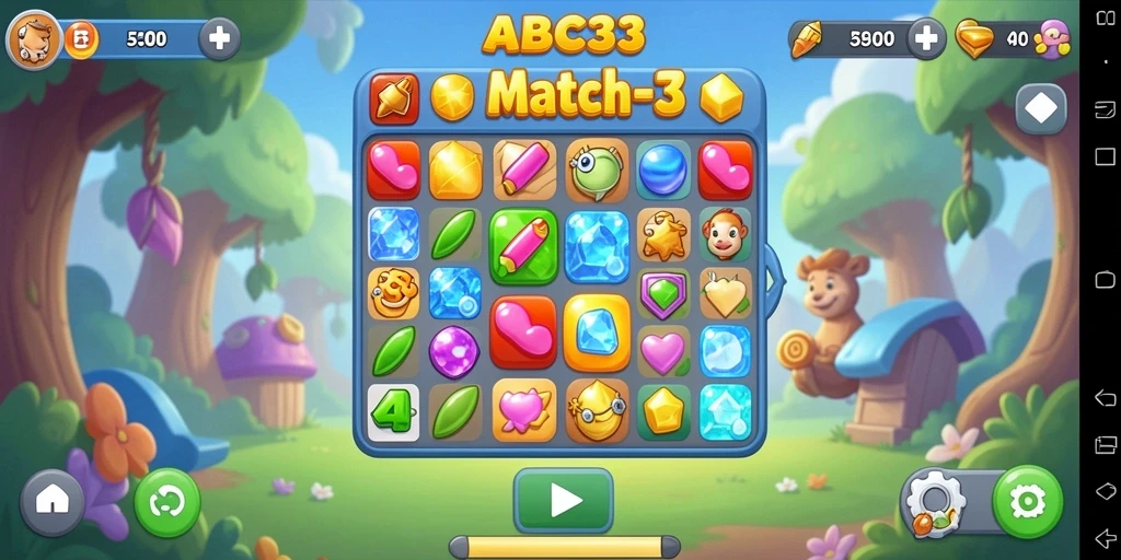Gameplay seru dari ABC33 dengan tantangan Match-3.