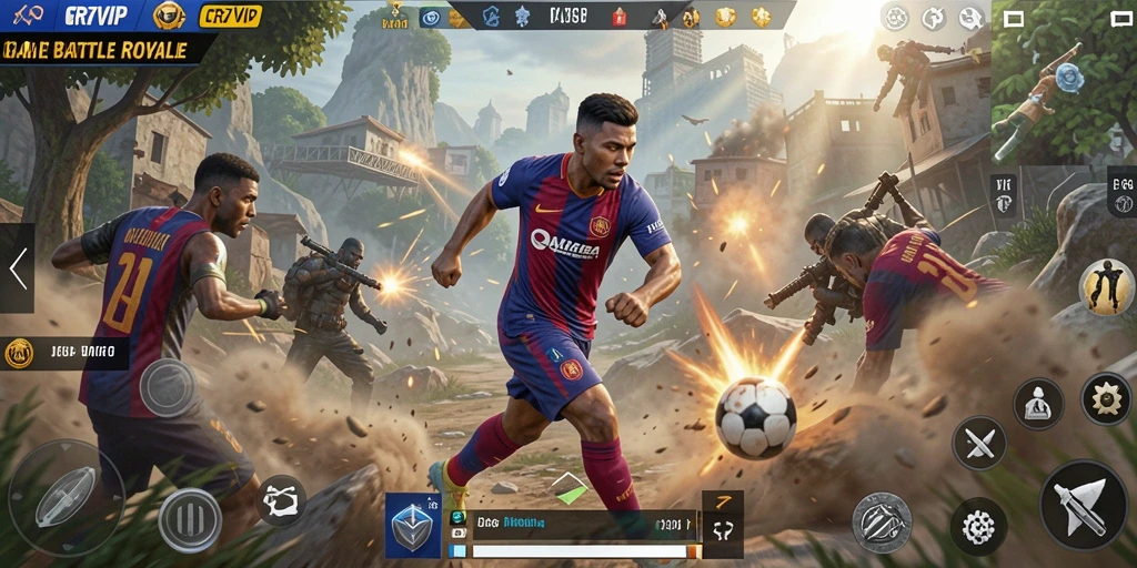 Tampilan menarik dari gameplay Battle Royale di CR7VIP.