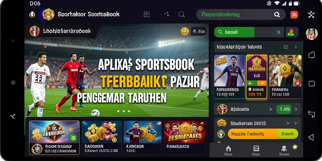 Tampilan screenshot utama D06 dengan fitur taruhan olahraga yang menarik.