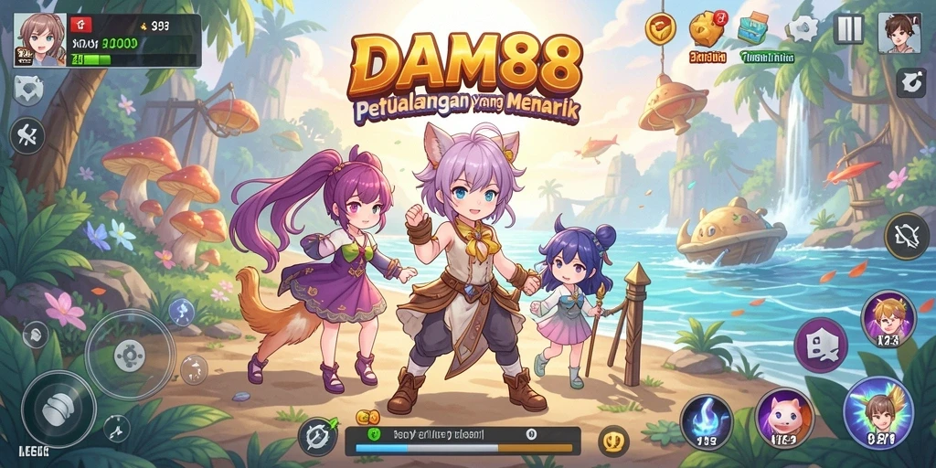 Tampilan gameplay anime yang memukau dalam DAM88 dengan karakter unik.