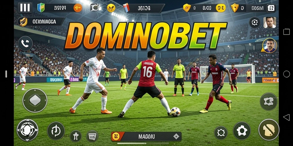 Tampilan gameplay seru di DOMINOBET yang menghadirkan kompetisi olahraga.