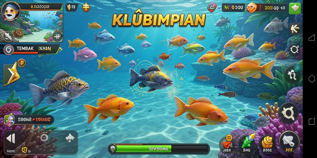 Tampilan menarik dari gameplay KLUBIMPIAN Tembak Ikan yang seru.