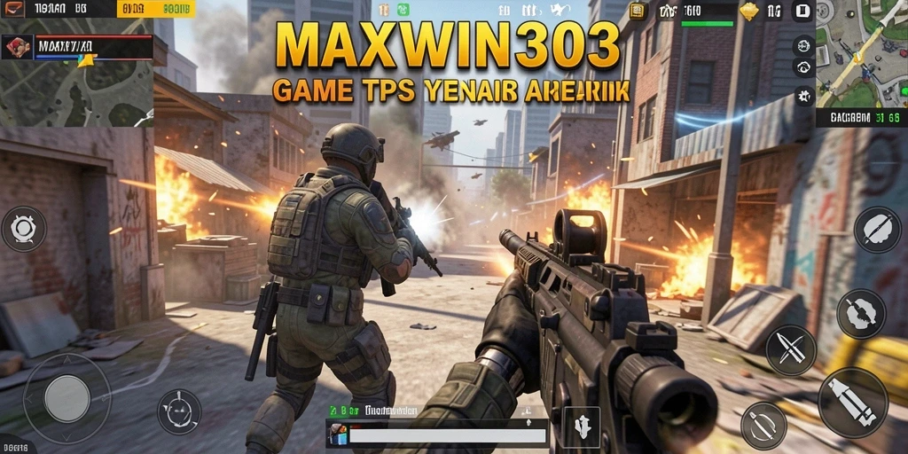 Tampilan gameplay TPS yang mendebarkan dengan aksi tembak menembak.