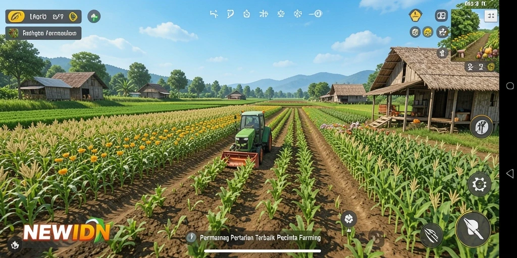 Gameplay menarik dalam manajemen pertanian dengan pemandangan indah.