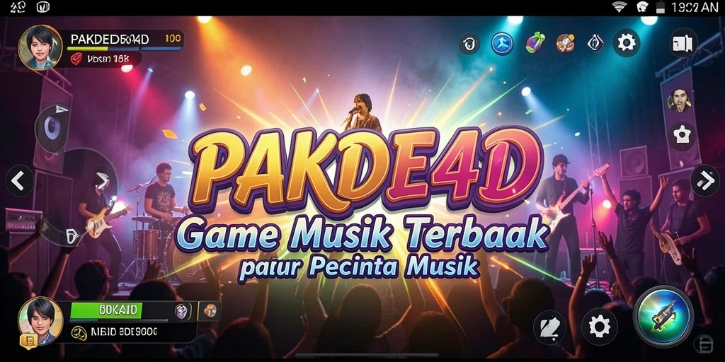 Screenshot gameplay PAKDE4D menampilkan pengguna bermain tantangan musik.