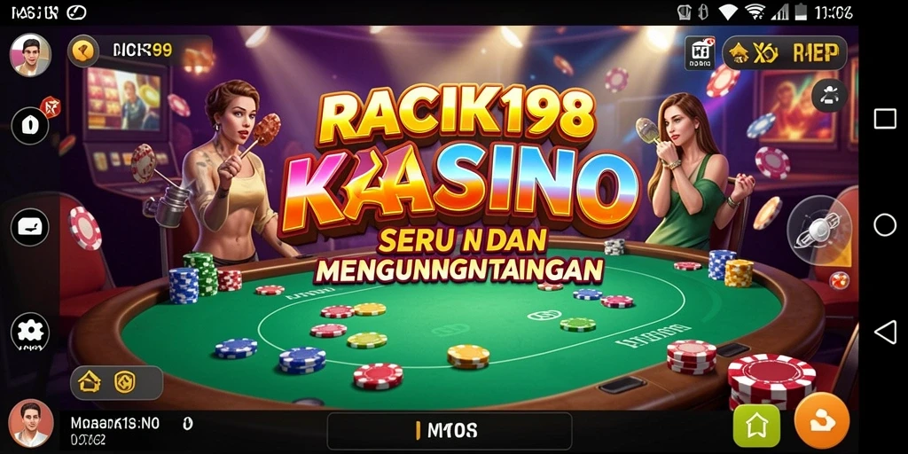 Tampilan gameplay menakjubkan dari RACIK198 dengan suasana kasino yang nyata.