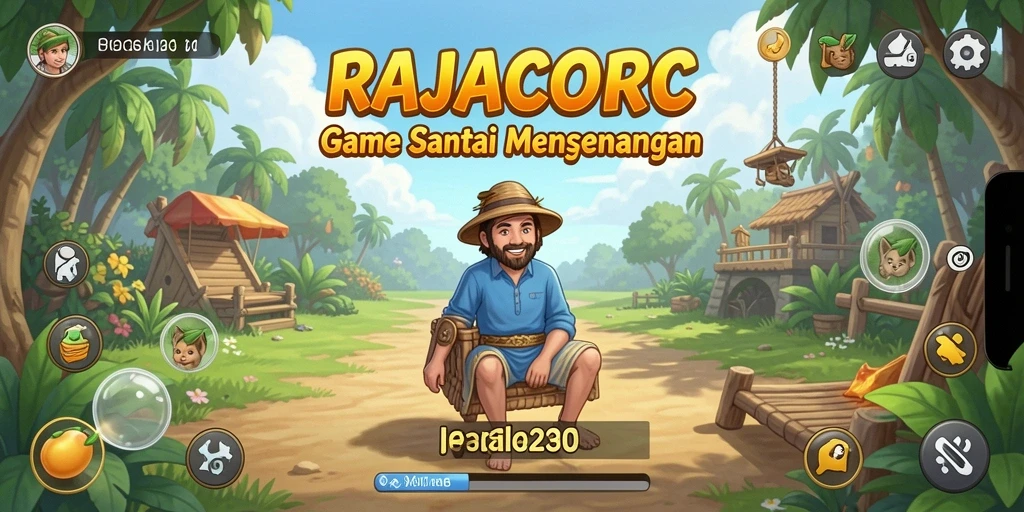 Tampilan menarik dari gameplay RAJACORC yang seru dan menyenangkan.