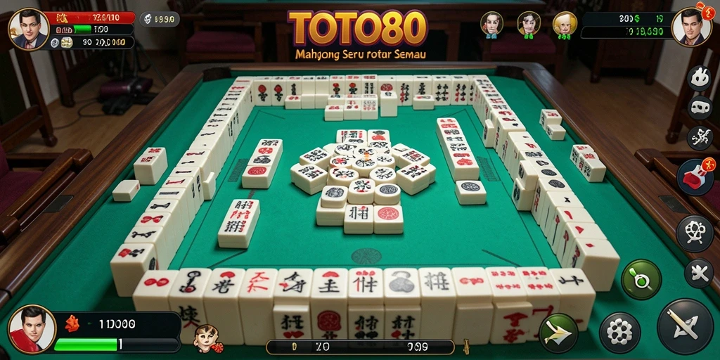 Tampilan gameplay seru dari TOTO80, permainan Mahjong yang menarik.