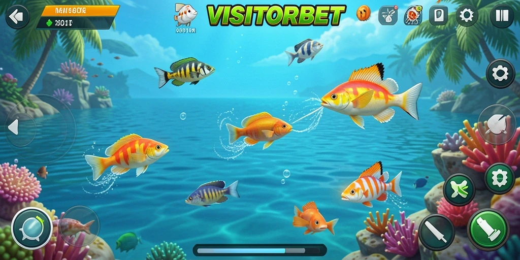 Screenshot gameplay Tembak Ikan VISITORBET yang penuh aksi.
