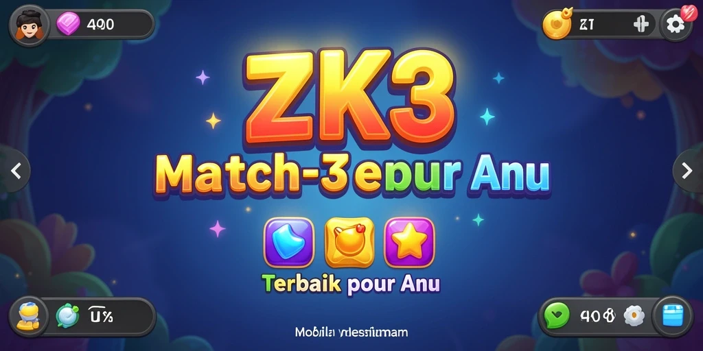 Tampilan gameplay ZK3 yang menakjubkan dengan berbagai elemen Match-3.